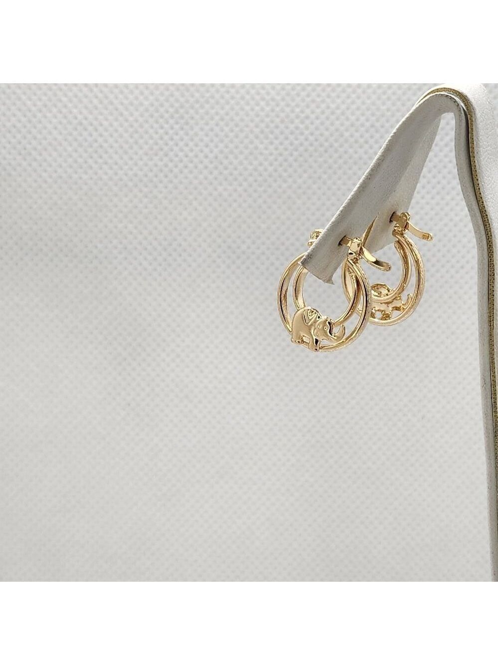Brand New Brazilian 18k Gold Filled Elephant Hoop Earrings